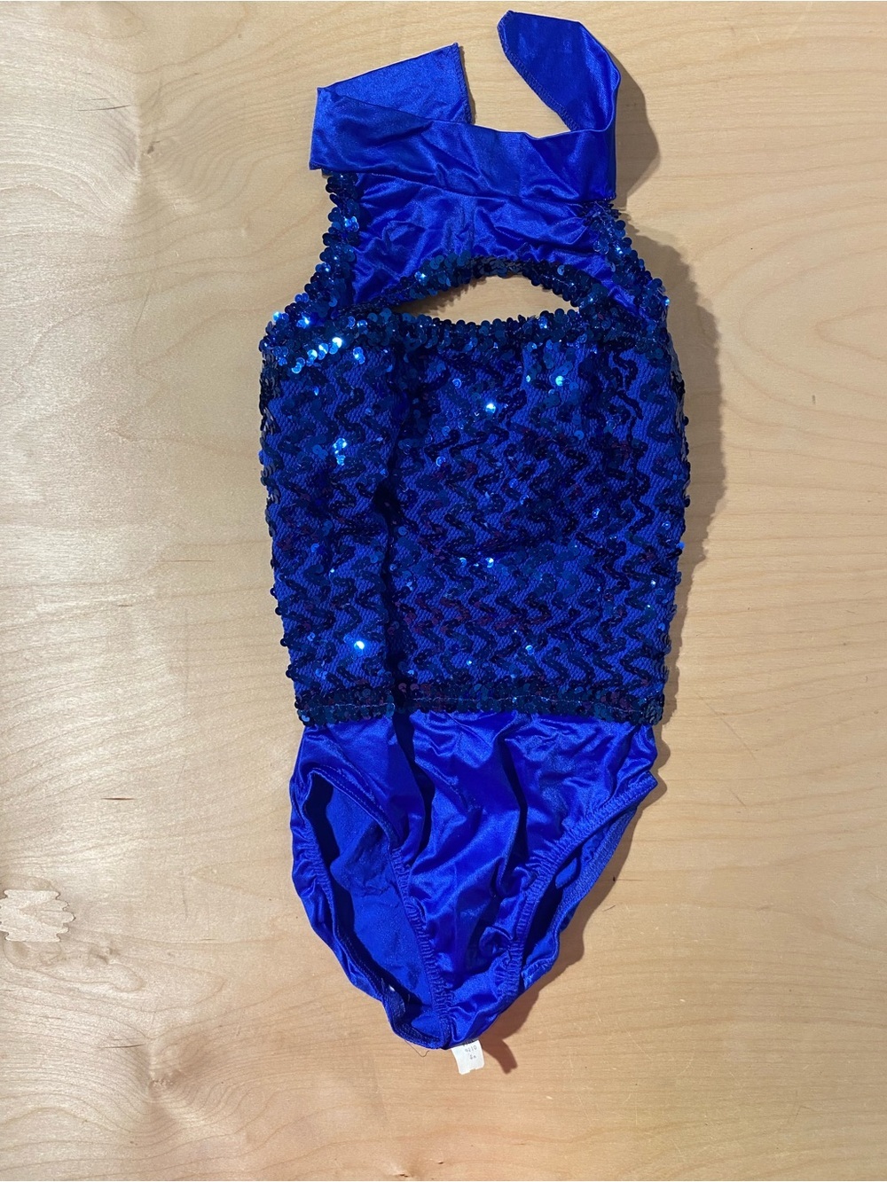 Fina Blue Sequin Halter Costume Leotard SA (RX)